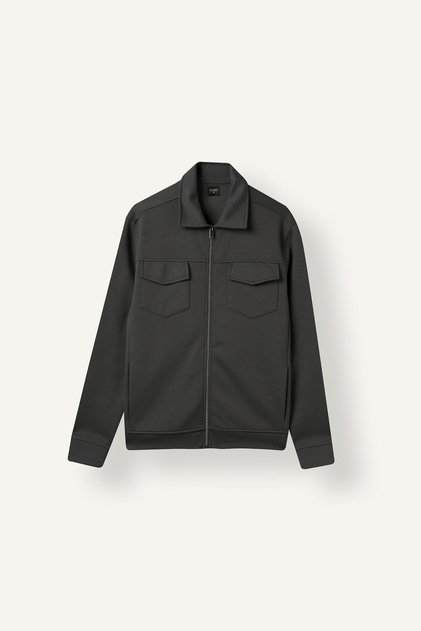 Regular Fit Polo Collar Zippered Pocket Jacket F0336Ax26Au