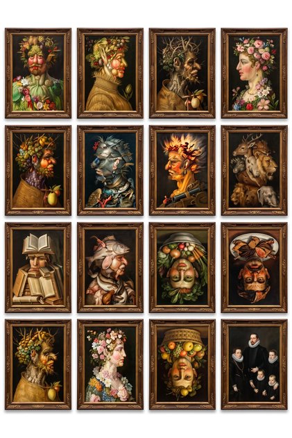 Giuseppe Arcimboldo Paintings 16-Piece Sticker Set Laptop Notebook Planner Sticker