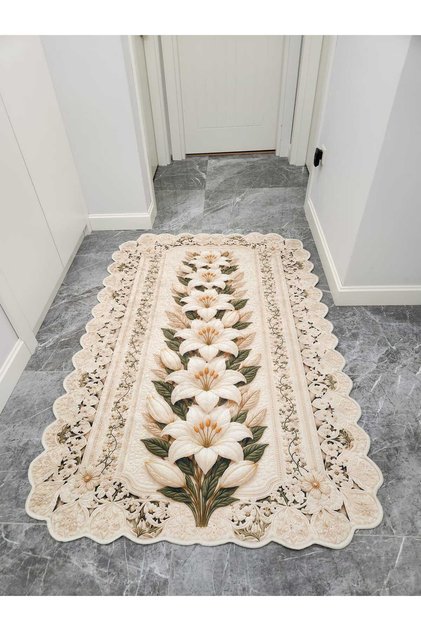 Dijital Baskı Yıkanabilir Kaymaz Taban Dekoratif Salon Mutfak Halısı Yolluk