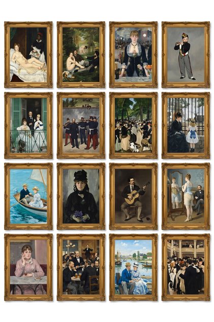 Edouard Manet Paintings 16-Piece Sticker Set Laptop Notebook Planner Sticker