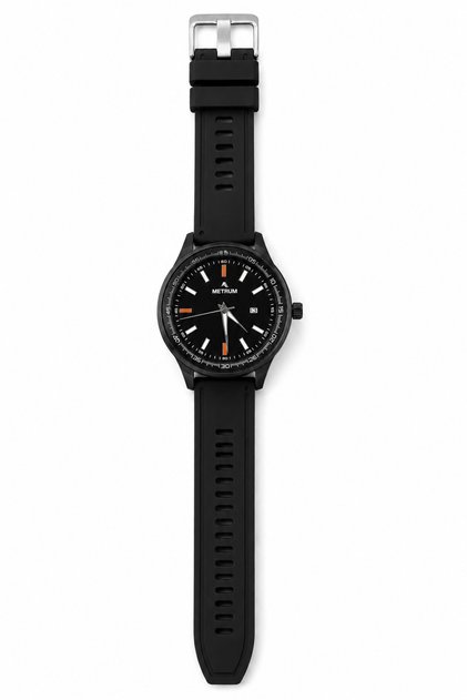 MTR-321041 All Black Erkek Kol Saati - Siyah Kadran Siyah Silikon Tarihli Sport Tasarım