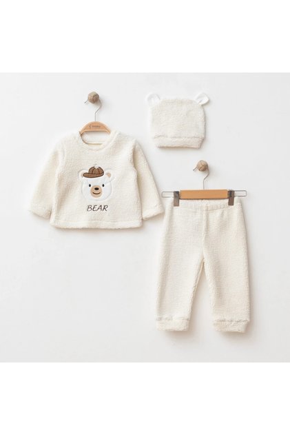 Baby Boy 9-12-18 Months Bear Embroidered 3-Piece Set