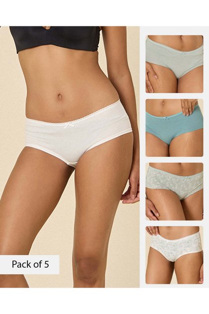 Women Assorted 5 Pack Cotton Boyleg Briefs