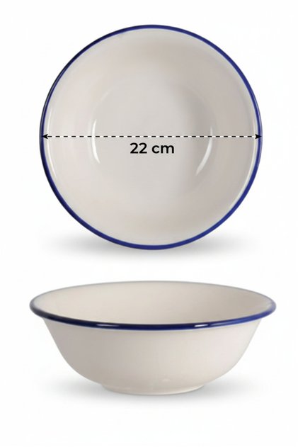 Valencia Salad Bowl 22cm Rim Navy Blue