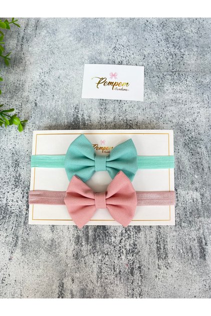 Baby Girl Double Bow Bandana Set