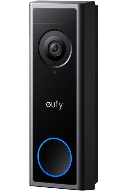 كاميرا جرس باب فيديو لاسلكية eufy C30، مكالمات فيديو مباشرة، دقة 2K FHD، تعمل بالبطارية، رؤية واسعة 16:9، E