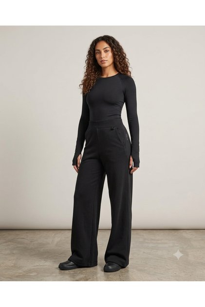 24.7 ImpossiblySoft Dri-FIT High-Waisted Loose Flared Pants siyah eşofman altı