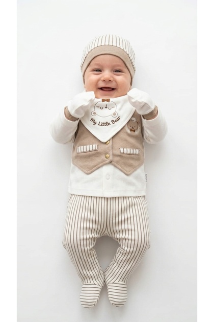 5-Piece Hospital Release Set with Bow Tie and Vest, 100% Cotton