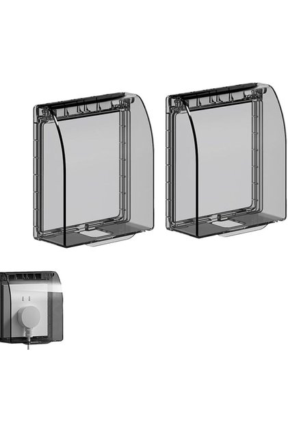 Waterproof Covers, Plastic Wall Switch Waterproof Cover Box, Transparent Black Self-Adhesive Splash