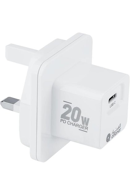 شاحن USB سريع بقوة 20 واط بمنفذ واحد من نوع C - يدعم تقنية Power Delivery (PD)، بتقنية GaN