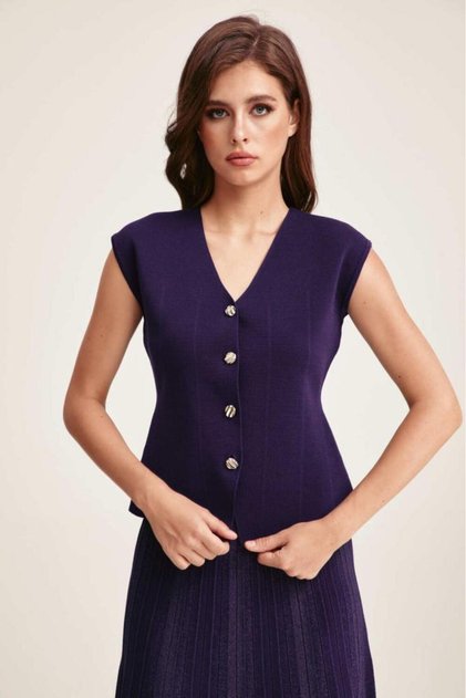 Sleeveless Jacket Purple