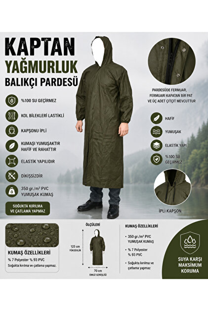 Captain Balıkçı Pardesü 45 Micron - yağmurluk