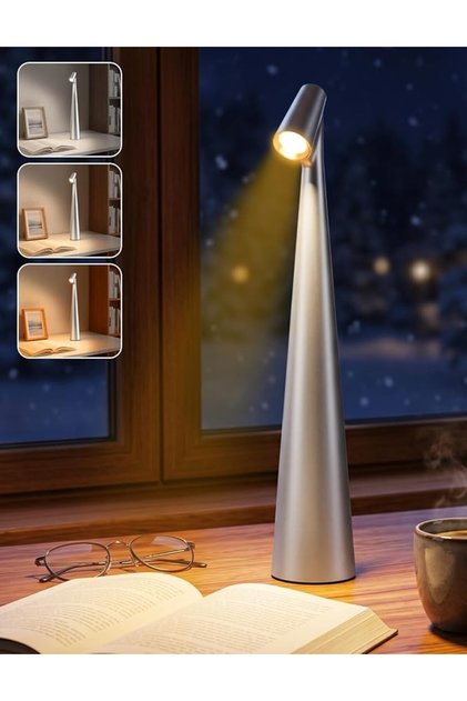 مصباح طاولة LED محمول، مصباح طاولة LED من Xkimos بتحكم باللمس، 3 درجات حرارة لونية قابلة للتعتيم بدون خطوات باللمس