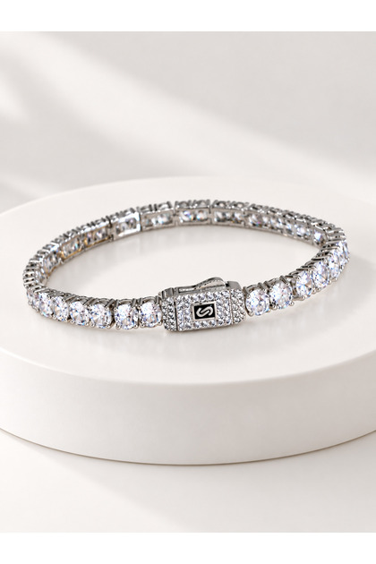Premium Monaco Tasarım Su Yolu Kararmaz Çelik Silver Bileklik 18 Cm 0.4mm En