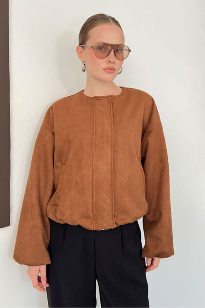 Women's Suede Front-Patch Jacket