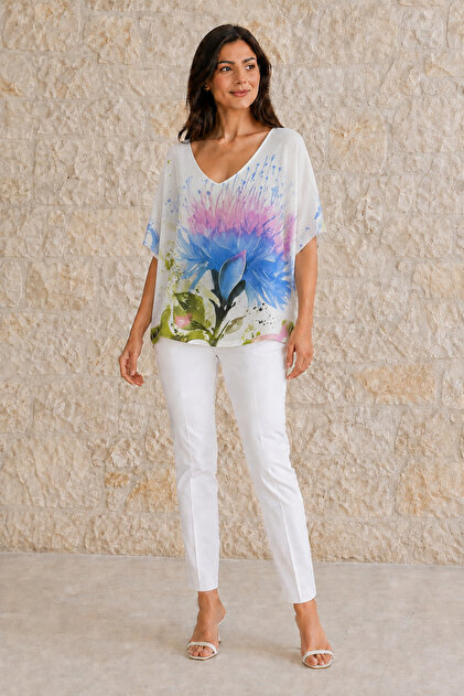 Women's New Season Digital Mercerized Blouse 40-46
