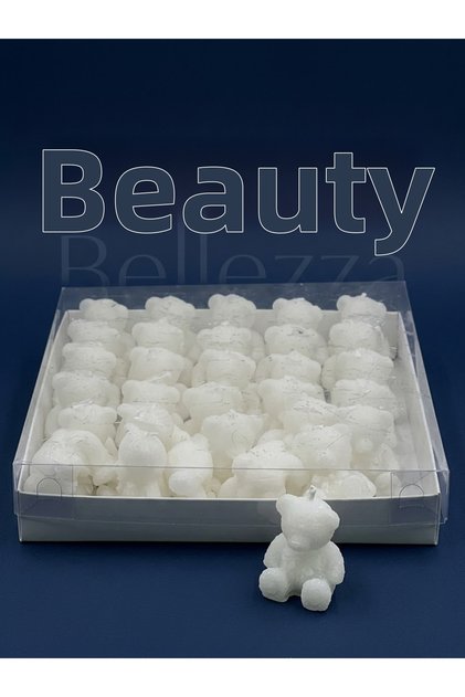 Set of 30 Teddy Bear Candles - Decorative Candle with Mini Bear Figure as a Gift
