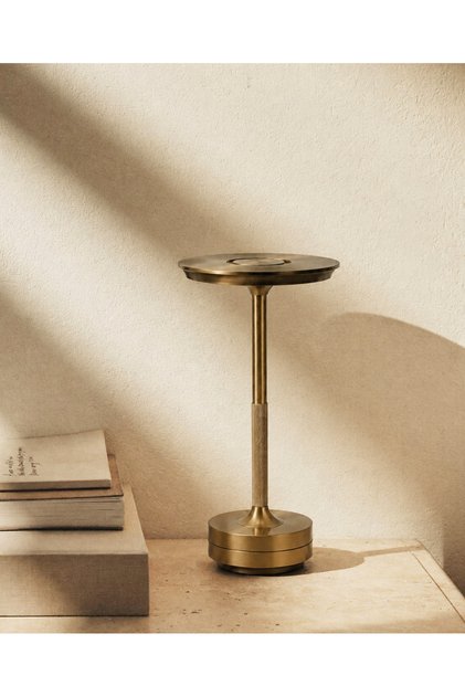 Eskitme Gold Kasa Dokunmatik Şarjlı Masa Lambası abajur – 3 Renk Işık Modlu