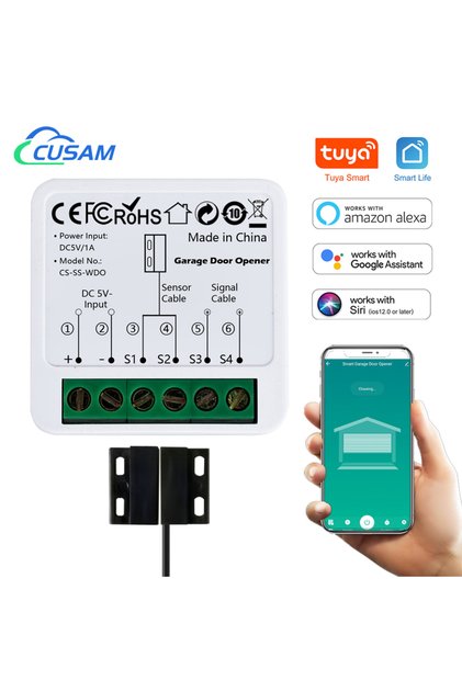 CLOUDRAKER Smart Garage Door Opener WiFi Gate Door Controllor Compatible with Alexa Echo Google Home