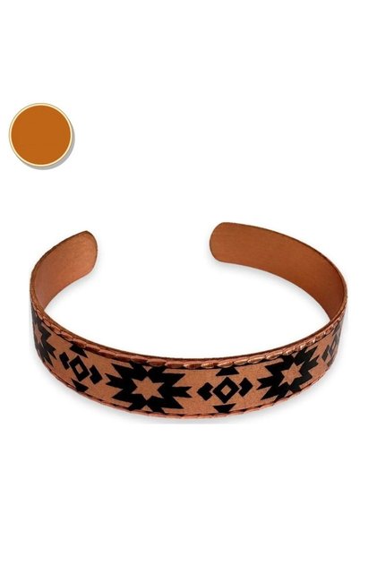 Copper black star thin copper bracelet, adjustable