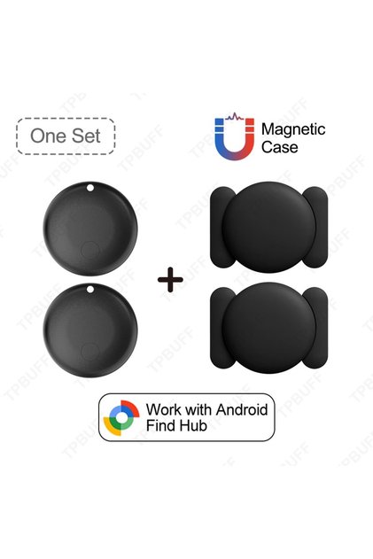 Black-2Set Android GPS Tag Air Tracker work with Google Find My with Strong Magnetic Anti-loss Posit
