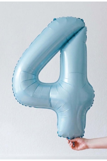 4 Blue Number Foil Balloons 76 cm Helium Compatible Birthday Party Ornament Decoration