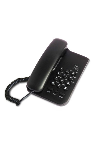 black Corded Telephone, Basic Landline Phone for Seniors, Analog Home Phone with Mute, Hold, Redial,