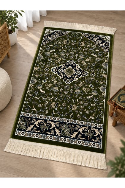 001_Green_8Mm Ravza Model Woven 1600 Gr Prayer Rug