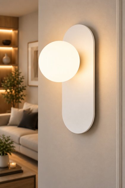 Elips Applique White | |   Metal Sconce | |   White Glop Glass | |   Wall Lamp Bedroom-Bedside-Bathroom ✨   Wall Sconce Modern Sconce Glass Sconce Decorative Sconce E-27 Lamp Holder Living Room Sconce Mirror Side Hall Entrance