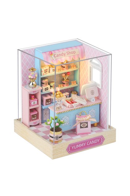 QT-045 Doll House Kit Mini DIY Flower House Handmade 3D Puzzle Assembly Building Toys Home Bedroom D