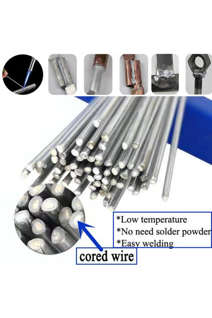 10pcs 2mm 33cm 10pcs Low Temperature Melt Aluminum Welding Rods Weld Bars Cored Wire 2mm Rod Solder