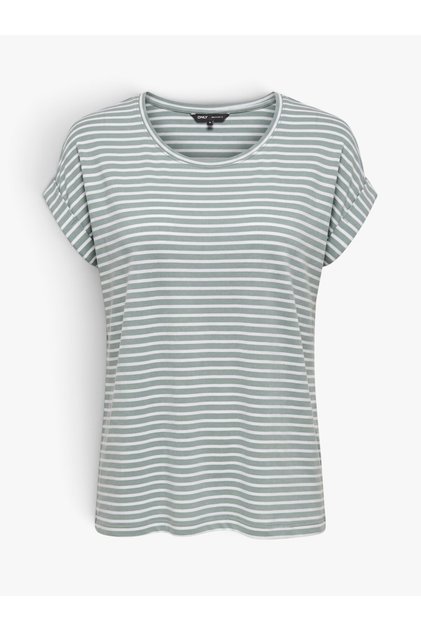 ONLMOSTER STRIPE S/S O-NECK TOP JRS NOOS Kadın Yeşil Bluz - 15206243