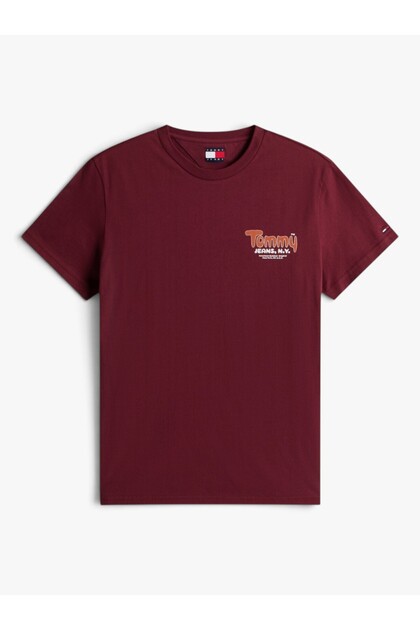 TJM SLIM FONT PLAY TEE Erkek Kırmızı T-Shirt - DM0DM22049