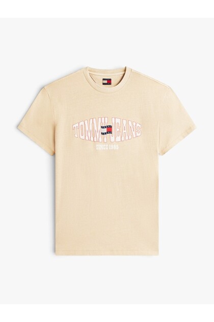 TJM REG LA WAVING FLAG EXT Erkek Bej T-Shirt - DM0DM22520