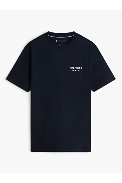 Erkek Marka Logolu Günlük Kullanıma Uygun Lacivert T-Shirt