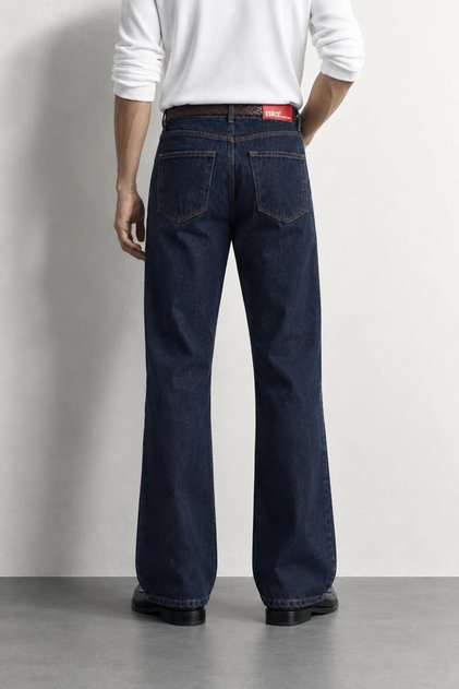 Rigg - Navy - Bootcut Luxury Street - 100% Cotton Denim - Men's Jeans