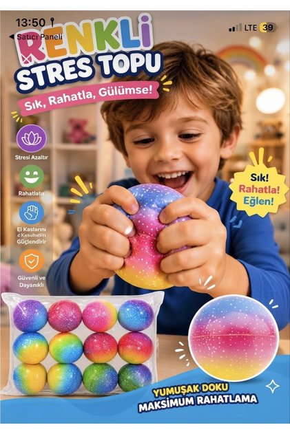 Stres Topu Küçük 3d Desenli 6,3cm