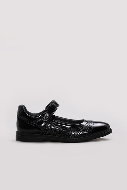 Genuine Leather Black Patent Leather Girls' Casual Shoes 612Xka1162