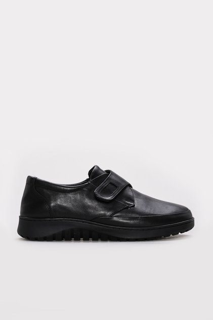 Genuine Leather Black Leather Women's Casual Shoes 972Za7504