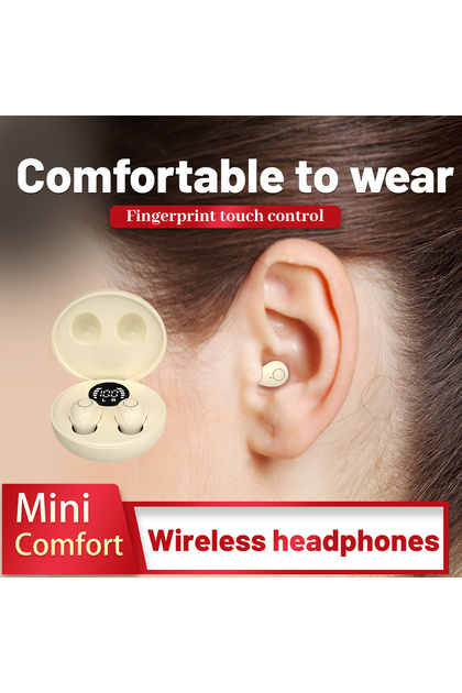 Khaki SK31 Invisible 5.4 Bluetooth Wireless Earphones Sleeping Earbuds Work Sports Mini Headphones 4