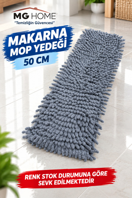 1 Adet 🟣 50 Cm Makarna Mop 🟣 Mikrofiber Yedek Paspas Temizlik Bezleri Standart Tüm Modellere