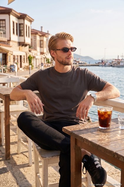Cotton Relaxed Fit Crew Neck Basic t Shirt Men's t Shirt 5905884