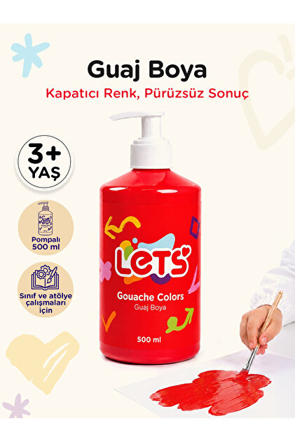 Guaj Boya Kırmızı 500 ml