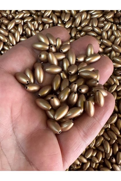 50 Pieces of 1 cm Perforated Bronze Color Jewelry Beads