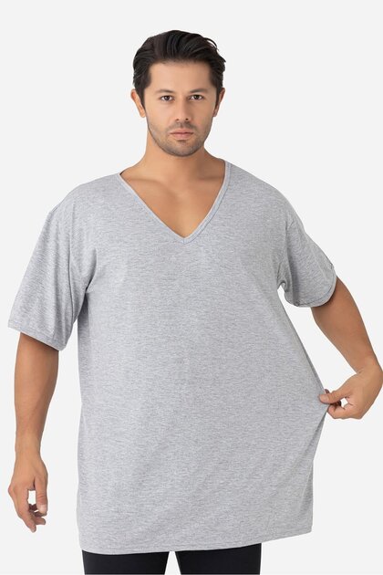 Men's V-Neck Short Sleeve Plus Size Basic T-Shirt 100% Cotton Combed