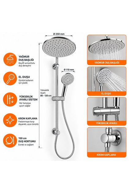 Lido Rain Tepe Duş Seti 15780201
