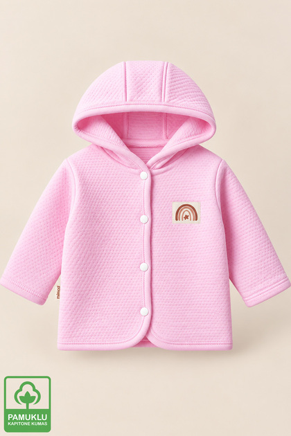 Unisex Baby Rainbow Crested Organic Cotton 3-18 Months Quilted Baby Cardigan