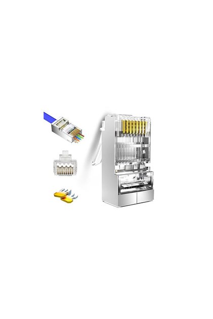 Mufă FTP CAT5E RJ45 Pass Through (set 100 bucăți)