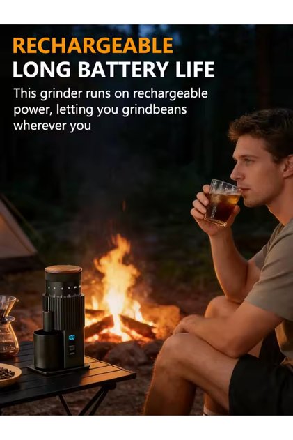 ZM-ECG09 Portable Electric Coffee Grinder Rechargeable Stainless Steel Six-Star Burr Adjustable Grin