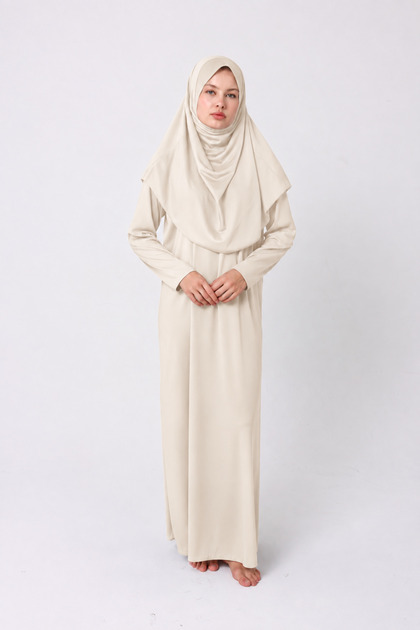 Seasonal Women's Prayer Dress - Hijab Headscarf, Anti-Sweat Clothing and Flowy Ferace